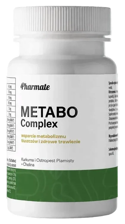 METABO Complex – bílá dóza s kapslemi s cholinem, kurkumou a ostropestřcem