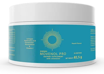 Movenol Pro – balení prášku s kolagenním hydrolyzátem a vitaminem C k rozpuštění ve vodě