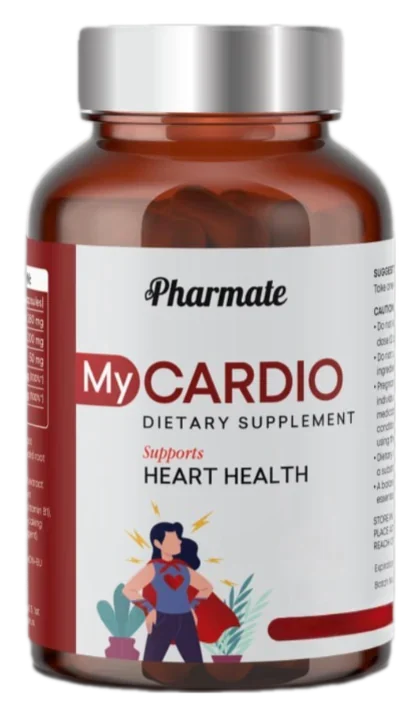 My Cardio – hnědá skleněná dóza kapslí s výtažkem z kořene kopřivy a plodů hlohu