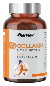 My Collaxin – oranžovo-bílá dóza kapslí s hydrolyzátem rybího kolagenu a vitaminem D