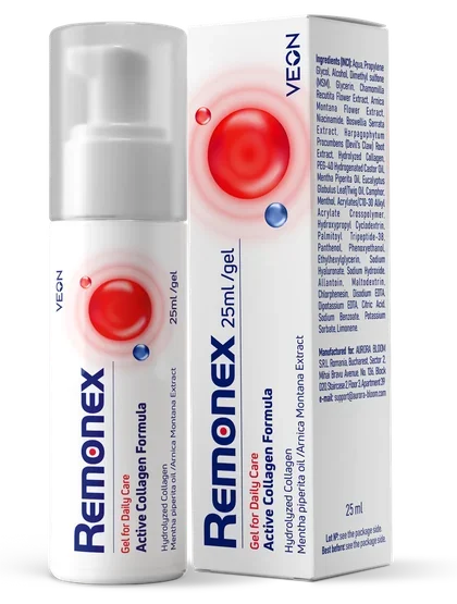 Remonex – pumpička s 25 ml kosmetického gelu s MSM, arnikou a hydrolyzovaným kolagenem