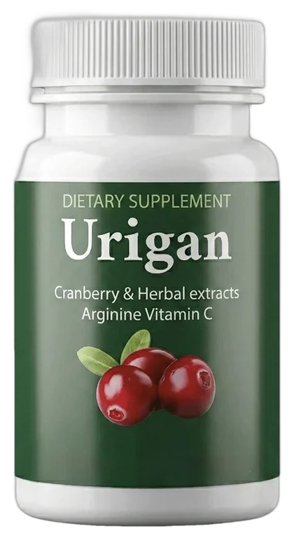 Urigan – balení želatinových kapslí s brusinkovým výtažkem a vitaminem C