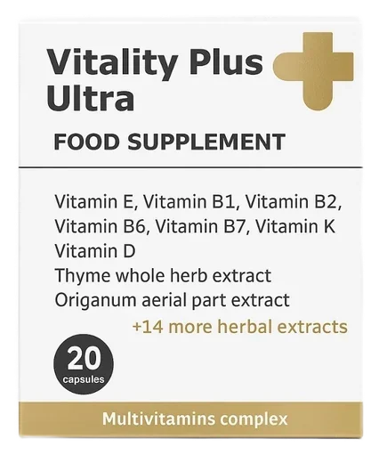 Vitality Plus Ultra – krabička multivitaminového doplňku stravy v kapslích